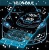 Neon Blue Race Cars Go Keyboard screenshot 2