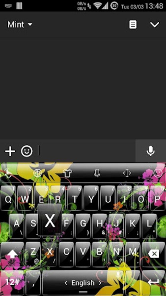 Theme x TouchPal Glass Black Flowers - Preview 4
