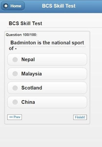 BCS Skill Test - Preview 2