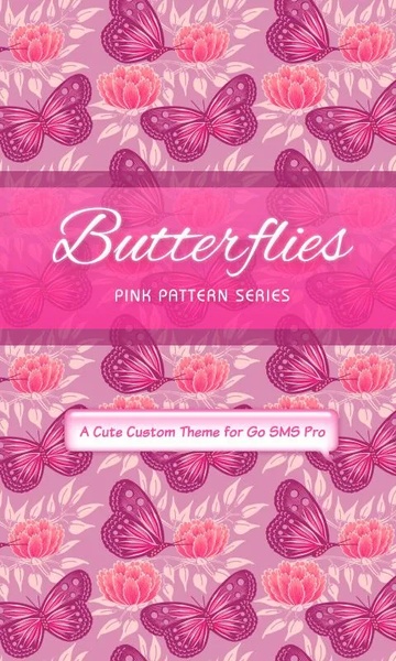Pink Butterflies GO SMS - Preview 5
