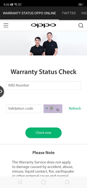 Warranty Status OPPO ONLINE - Preview 3