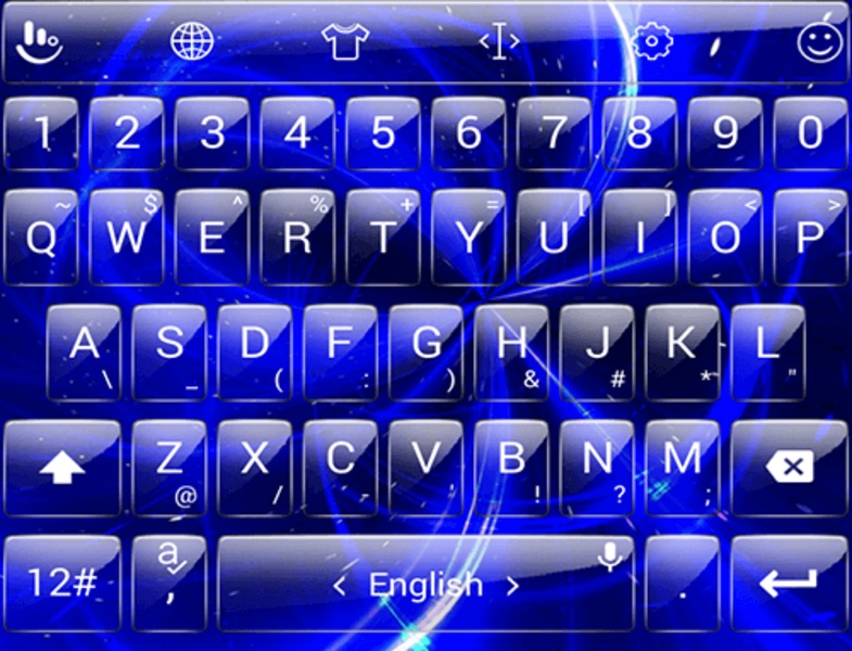 Theme x TouchPal Glass Blue Galaxy - Preview 1