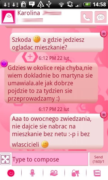 GOSMS Pink Floral Theme - Preview 2