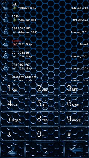exDialer Carbon Metal Blue theme - Preview 4