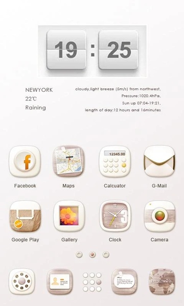 White Wooden GOLauncher EX Theme - Preview 5