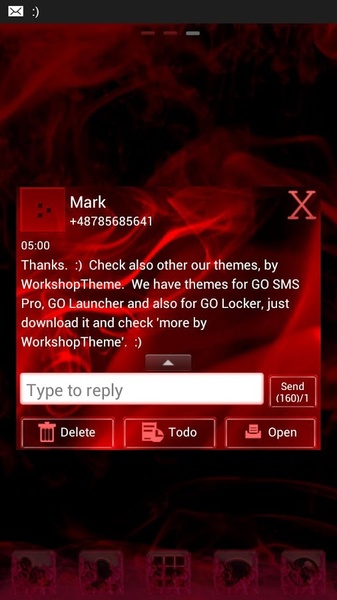 GO SMS Pro Theme Fire Flame - Preview 2