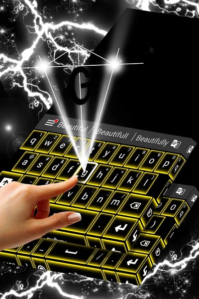 Yellow Neon Keyboard GO - Preview 3