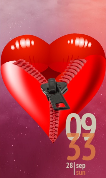 Romantic Heart Zip screenLock - Preview 5