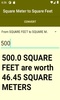 Square Meter to Square Feet converter screenshot 1
