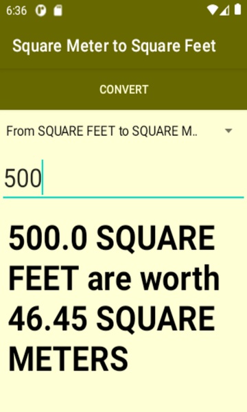 Square Meter to Square Feet converter for Android Download the