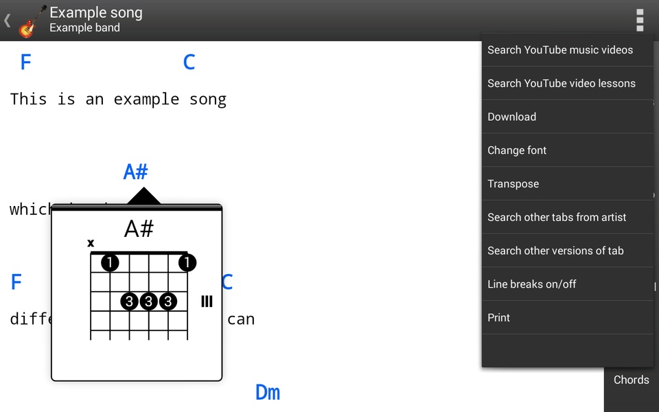 GuitarTab - Tabs and chords - Preview 1