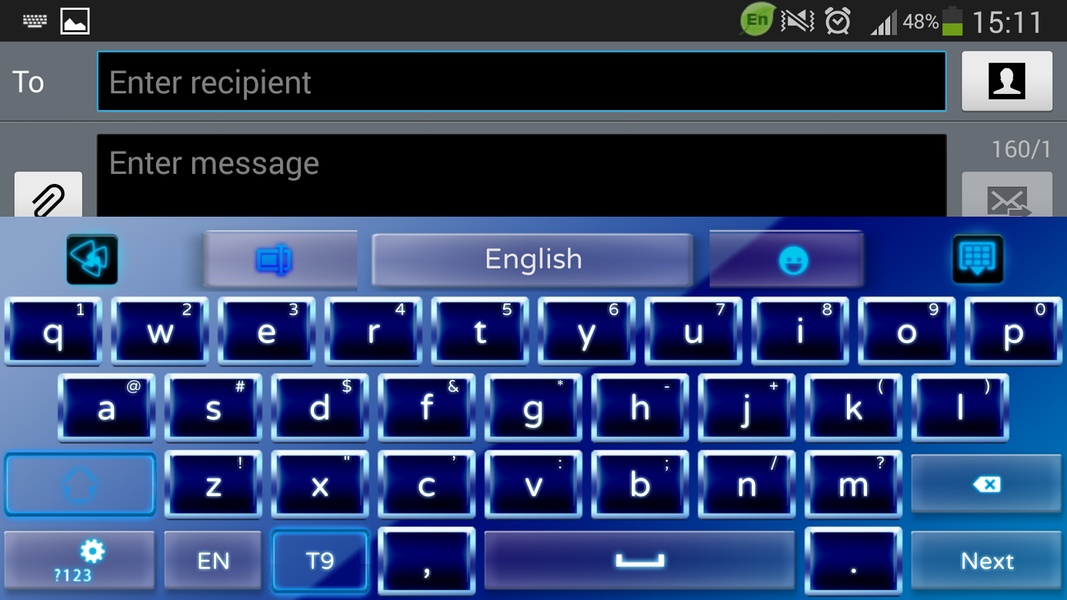 Blue Neon GO Keyboard Theme - Preview 4