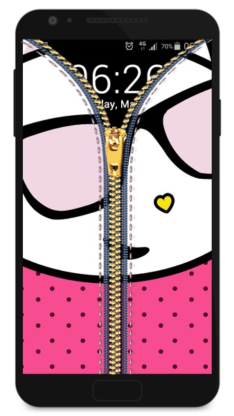 zipper lock screen - pink - Preview 2