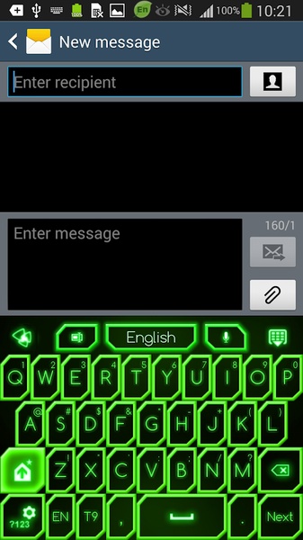 GO Keyboard Green Neon Theme - Preview 3