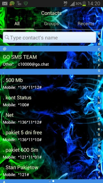 GO SMS Pro Theme green smoke - Preview 1