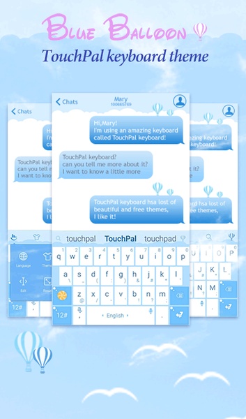 TouchPal SkinPack Blue Balloon - Preview 2