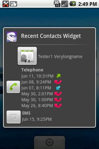 Recent Contacts Widget - Preview 1