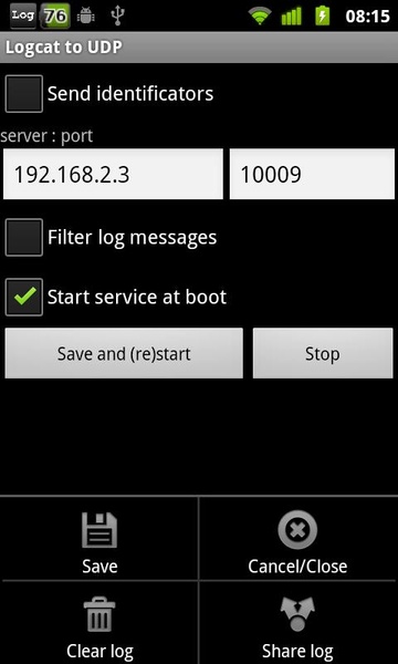 Logcat to UDP - Preview 1