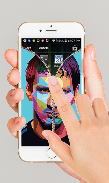 Messi Zipper Lock Screen - Preview 2