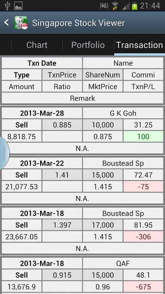 Singapore Stock Viewer - Preview 5