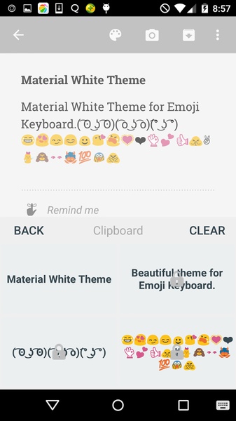 Material White Emoji Keybaord - Preview 3