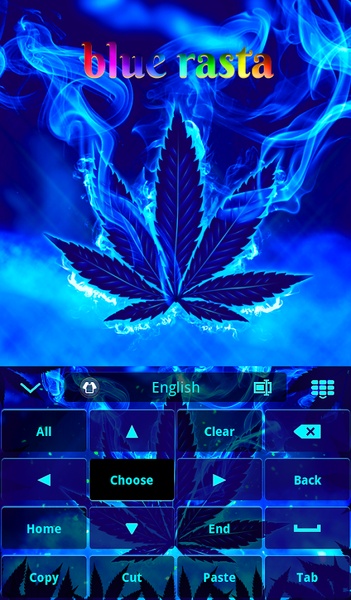 Blue Weed Rasta Keyboard - Preview 3