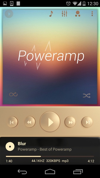 Poweramp Champagne Gold Skin - Preview 7
