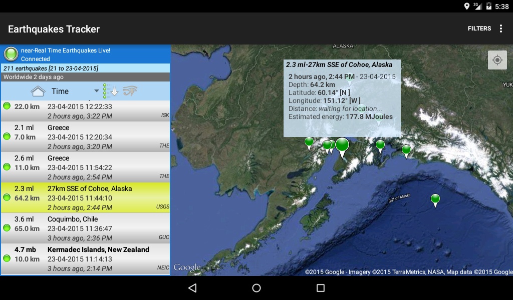 Earthquakes Tracker - Preview 4
