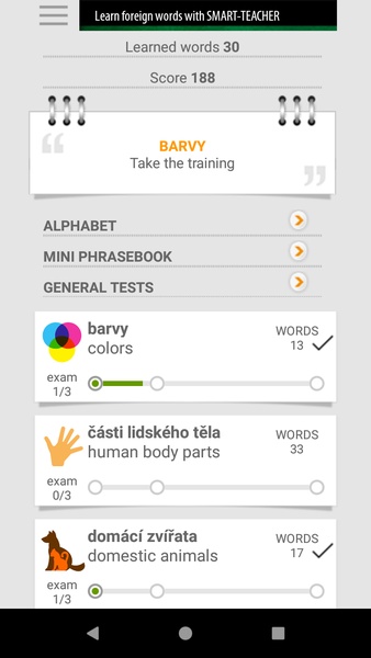 Learn Czech words with SMART-TEACHER - Preview 7