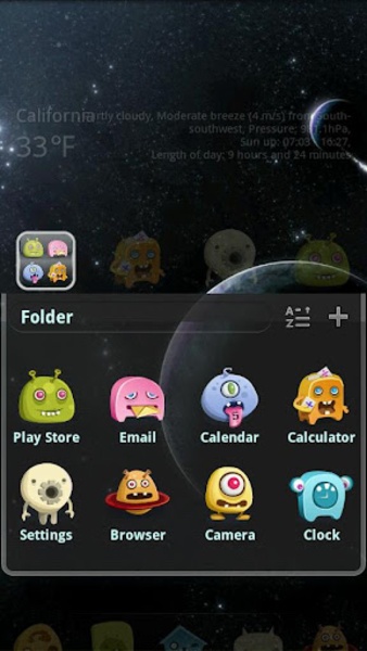 Alien GOLauncher EX Theme - Preview 2