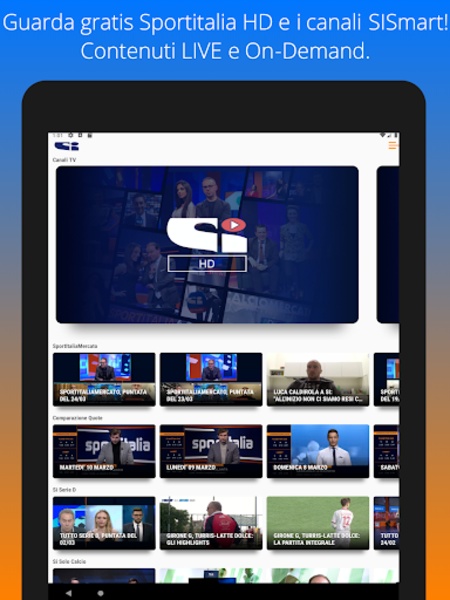 Schermata della Sportitaliabet app su dispositivo mobile