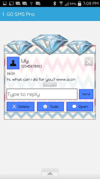 GOSMS Diamond Blitz 2 SMS Theme - Preview 1
