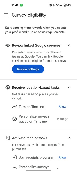 Google Opinion Rewards - Preview 4