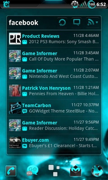 GOWidget ElectricCyan Theme by TeamCarbon - Preview 2