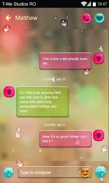Water Theme GO SMS - Preview 4