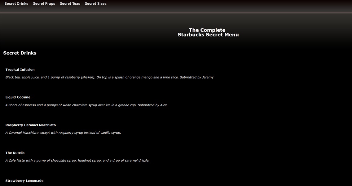 Complete Starbucks Secret Menu - Preview 2