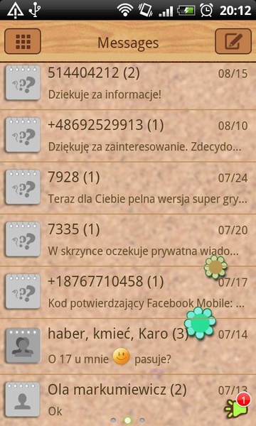GO SMS Sweet Pinboard Theme - Preview 4