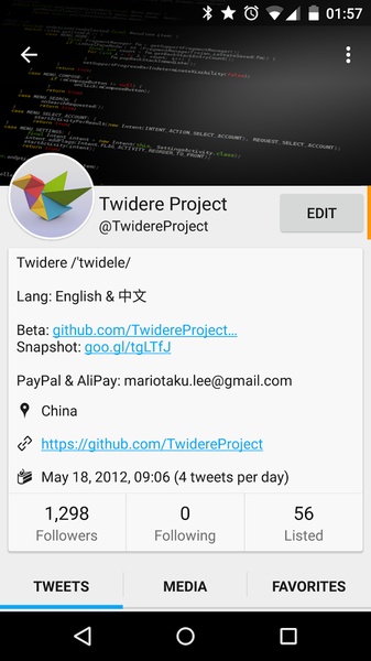 Twidere for Twitter - Preview 3