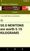 Newtons to Kilograms converter screenshot 3
