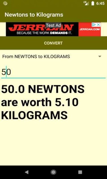 Newtons to Kilograms converter - Preview 3