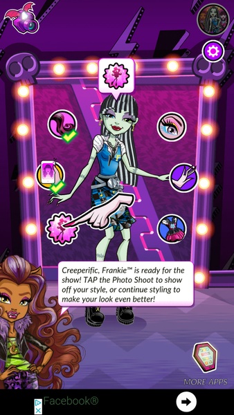 jogando o jogo de salão de beleza da Monster High 