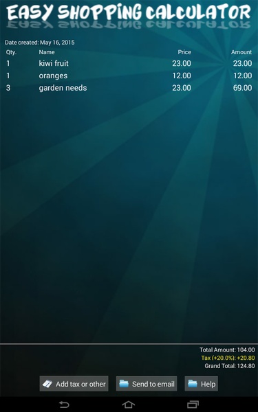 Easy Shopping Calculator - Preview 4