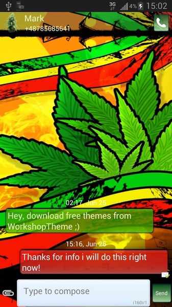 GO SMS Pro Theme marijuana - Preview 2