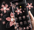 Pink Gold Flower Black Luxury Theme screenshot 3