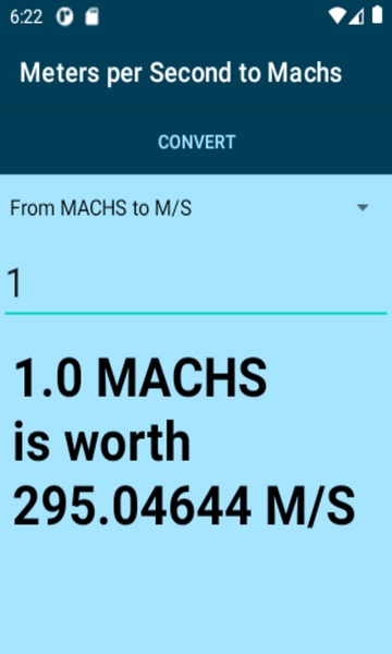 Meters per Second to Machs converter - Preview 1