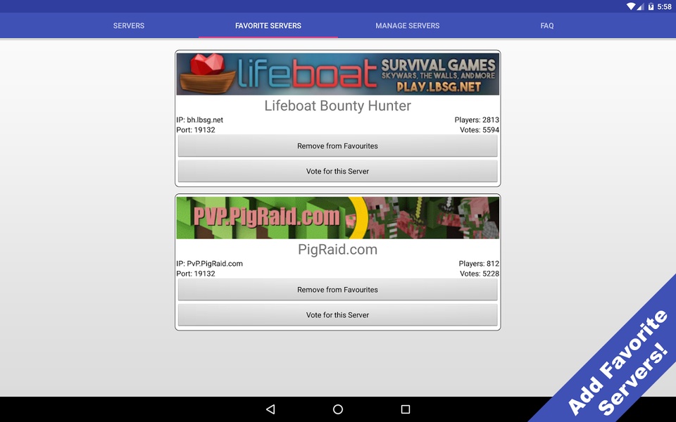 MCPE Server List - Preview 4