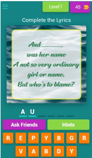 SingMe - Lyrics Quiz Game - Preview 4