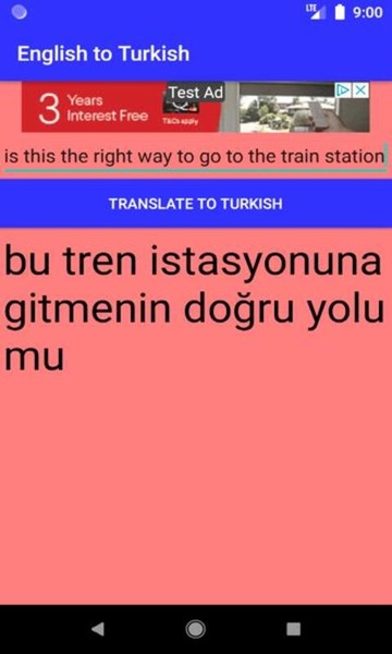 English to Turkish Translator - Preview 3