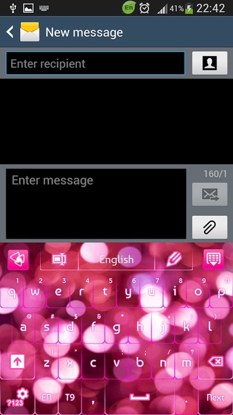 GO Keyboard Glow Pink Theme - Preview 10