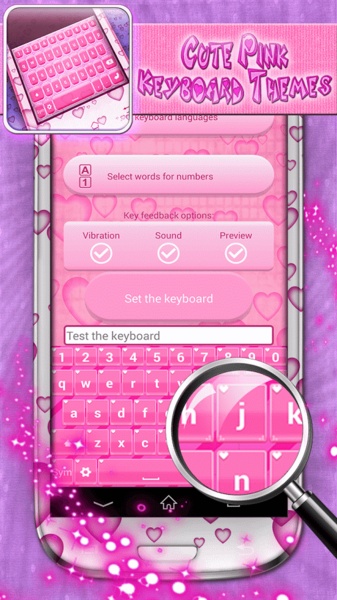 Cute Pink Keyboard Themes - Preview 5